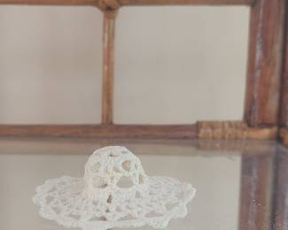 Vintage Miniature Crocheted Doll Hat Ornament
