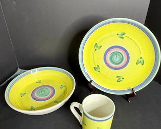 Caleca Carousel Hand Painted Italian Dinnerware Set