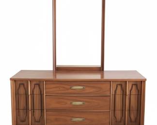 Kent-Coffey Marquee Modern Nine-Drawer Dresser with Mirror