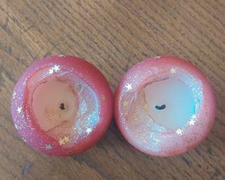 Vintage Red Star-Patterned Votive Candles