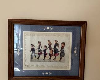 Victorian Scrap Art Framed Print - Children Ice Skating