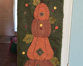 Handmade Stacked Pumpkin Welcome Wall Hanging