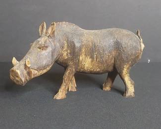 Hand-Carved Ironwood Warthog Figurine