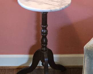 Victorian Style Marble Top Pedestal Plant Stand