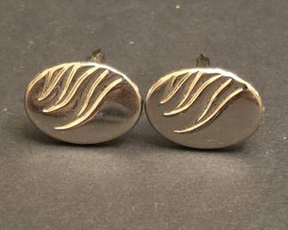Vintage Sterling Silver "Wave" Cufflinks