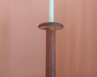 Vintage Industrial Textile Bobbin Candlestick