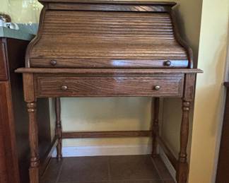 Vintage Oak Roll-Top Desk