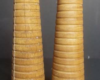 Vintage Wooden Bobbin Candle Holders
