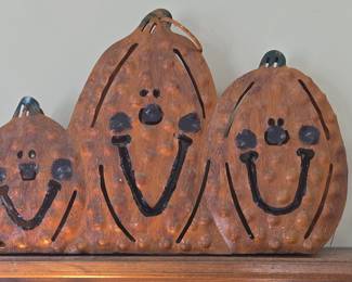 Triple Pumpkin Metal Jack-O'-Lantern Silhouette