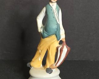 Vintage Porcelain Clown Figurine with Umbrella by Frankel
