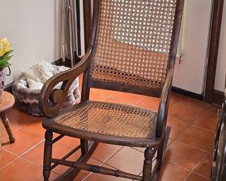 Victorian "Lincoln" Cane Rocking Chair
