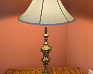 Vintage Stiffel Brass Candlestick Table Lamp