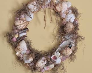 Coastal Seashell and Spanish Moss Wreath