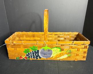 Vintage Hand-Painted Vegetable Basket