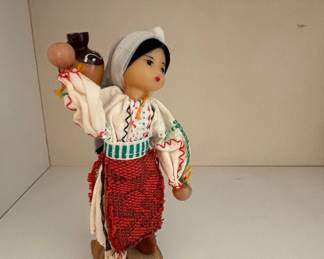 Vintage Soviet Moldavian Folk Doll "Doina" with Pitcher