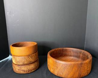 Mid-Century Modern Teak Salad Bowl Set by Dolphin