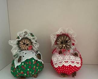 Precious Moments 'Serving the Lord' Figurine and Handmade Fabric Hedgehog Ornaments