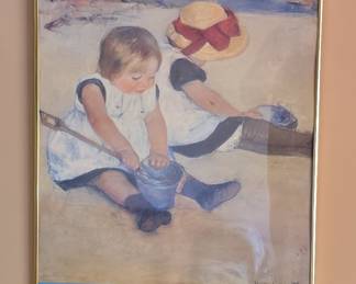 Mary Cassatt Children Playing on the Beach Art Print