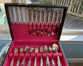 Wm. Rogers Mfg. Co. Silverplate Flatware Set - Magnolia Inspiration Pattern
