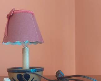 Sunset Hill Stoneware Heart Pattern Table Lamp