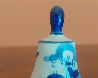 Vintage Delft Blue Style Hand Painted Porcelain Bell