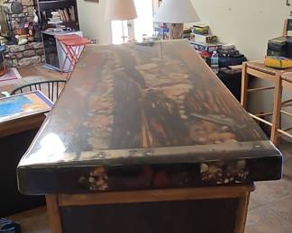 Custom Live-Edge Resin Bar Counter