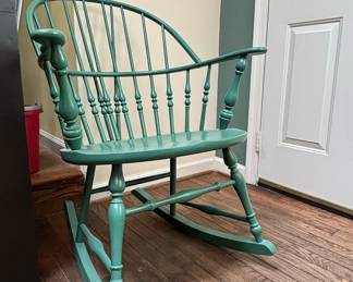 Green Painted Windsor Rocking Chair
