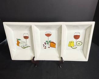 Signature Housewares Wine & Cheese Three-Section Server by Ursula Dodge