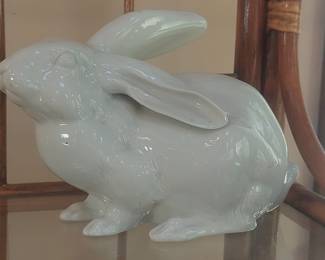 Vintage White Ceramic Bunny Figurine