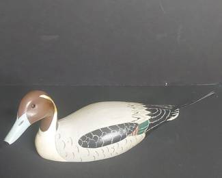 Hand-Carved Decorative Pintail Duck Decoy