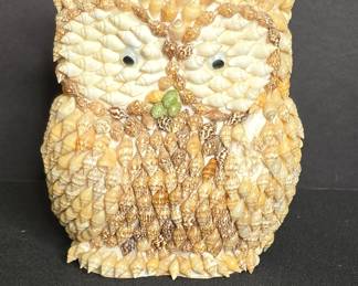 Vintage Seashell Covered Owl Figurine - Made in Philippines