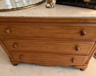 MARBLE TOP 3 DRAWER CHEST