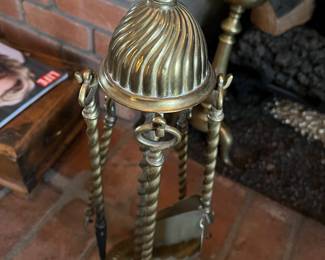 BRASS FIREPLACE SET