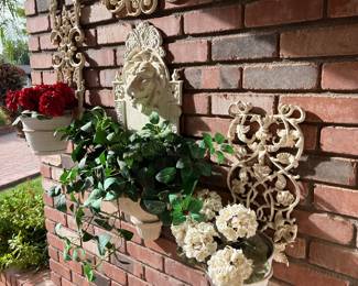 WROUGHT IRON WALL SCONCES, WALL FOUNTAIN