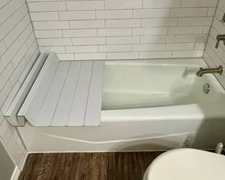 foldable bathtub tray, PVC 63" x 31.5" shutter bath lid (open)