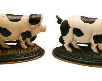 Pair of Cast Iron Pig Doorstops