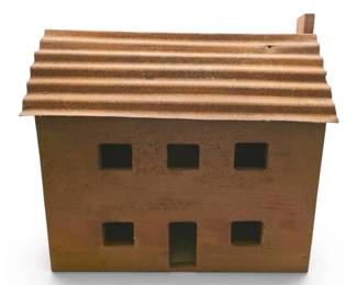 Primitive Wood House w Corrugated Metal Roof