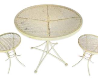 Yellow Metal Patio Table Stools
