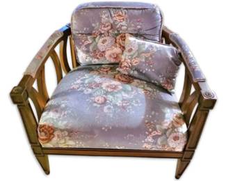 Vintage Blue Floral Armchair
