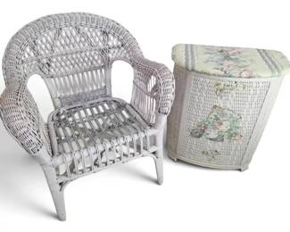 Lavender Wicker Chair Hamper