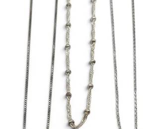 Sterling Silver Necklace Chains 10k Gold Toe Ring 6.70g