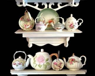 Floral Porcelain Teacups, Teapots, Saucers