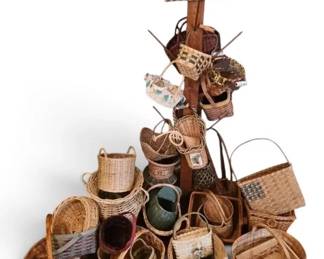 Basket Tree w Baskets Of Various Shapes Sizes