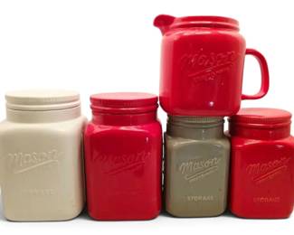 Ceramic Mason Jar Pitcher Kitchen Canisters