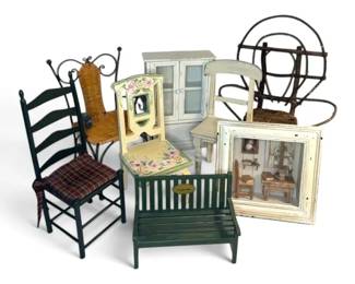 Miniature Chairs Decorative Shelves