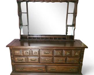 Sumter Cabinet Co. Wooden Dresser w Mirror Hutch