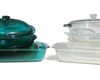 MultiColored Glass Pyrex Anchor Hocking Casserole Dishes
