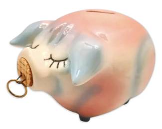 Vintage Hull Pottery Corky Ceramic Piggy Bank