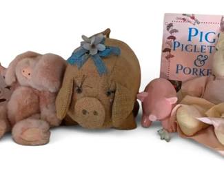 PigThemed Plushies, Book, Glass Pot, More