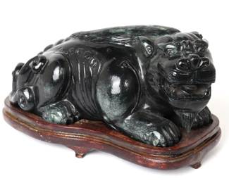 Lot 42 Large Chinese Hardstone Carving, Jaguar